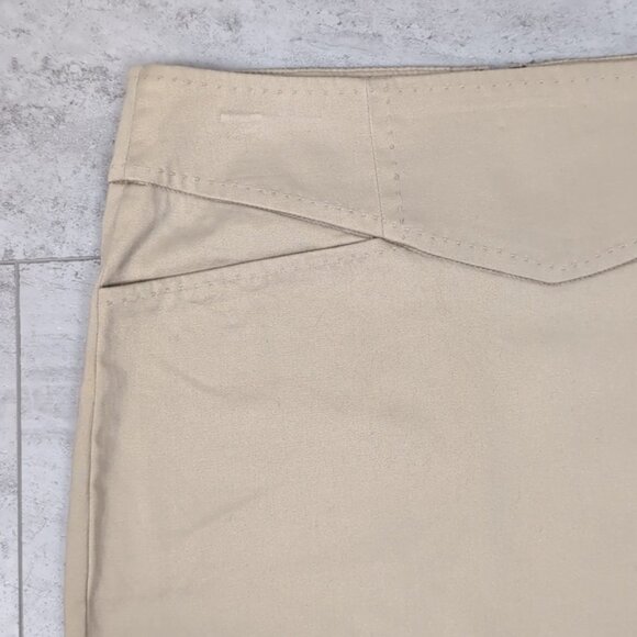 Le Chateau Khaki Pencil Skirt Button Slit Pockets Stretch Vintage Y2K Neutral - Picture 2 of 12